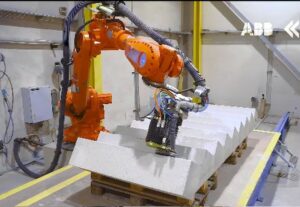 ABB robot grinding concrete