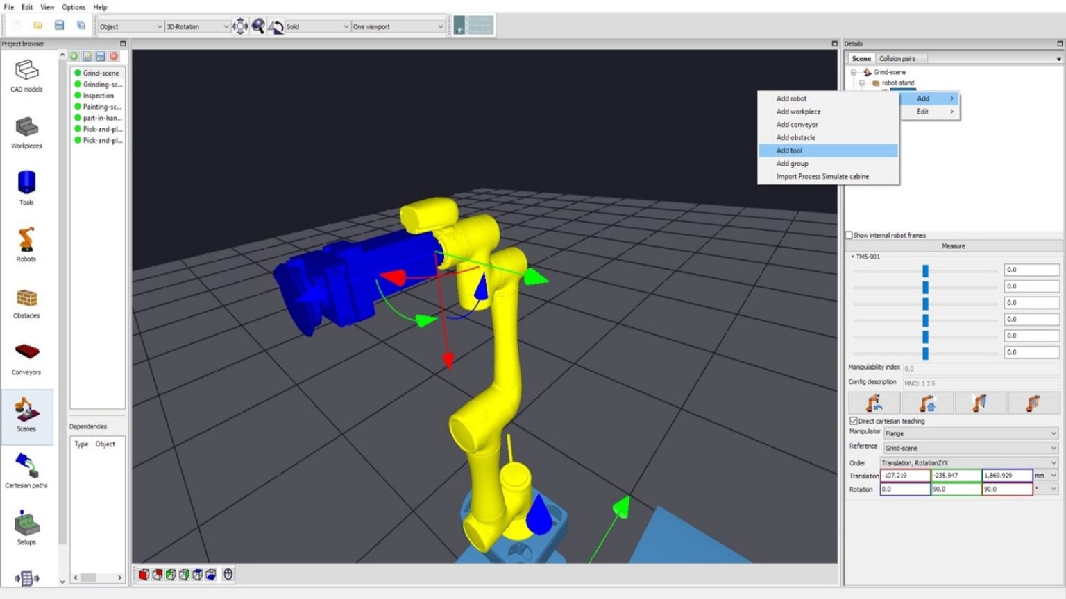 Scene Editor - building up the robot cell - Convergent Information ...