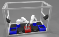 Dual robot bin picking usinf AUTOMAPPPS bin-picking software.